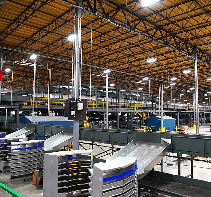 Ontrac warehouse with conveyor belts