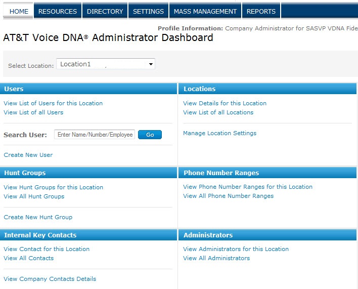 VDNA Administrator Dashboard.